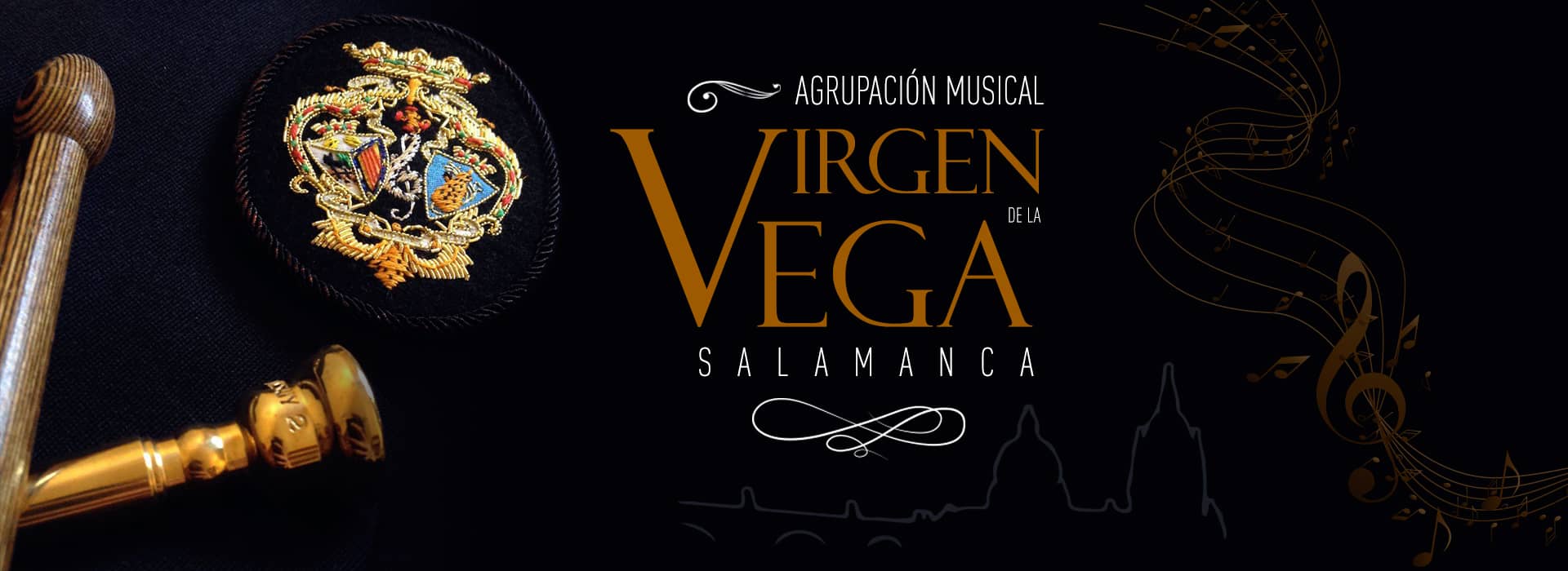 Muestra franja decorativa alegórica a la agrupación musical virgen de la vega de salamanca